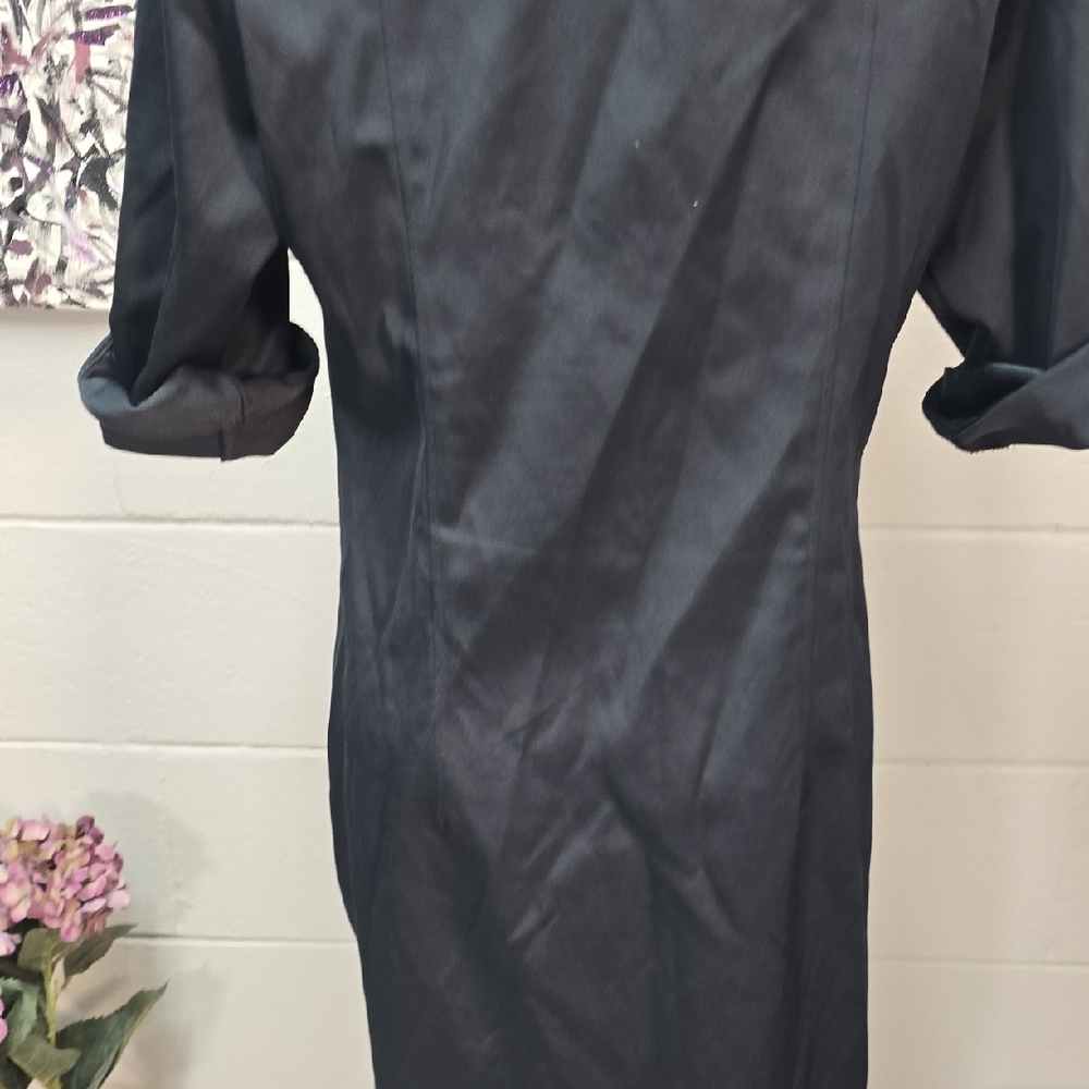 Sharagano Dark Blue Utility Dress with Gold Accents - Picture 7 of 9